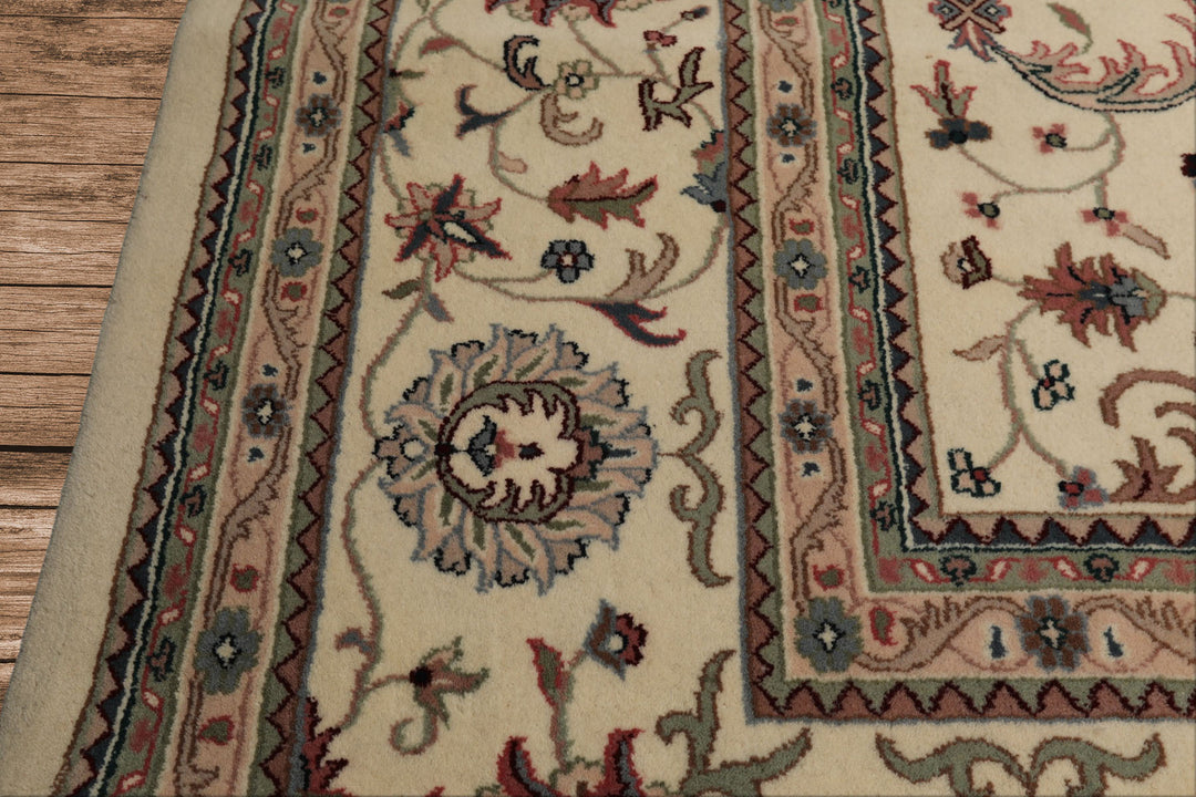 12x15 Ivory, Rose, Sage Color Hand Knotted Kashan wool Traditional Oriental Rug