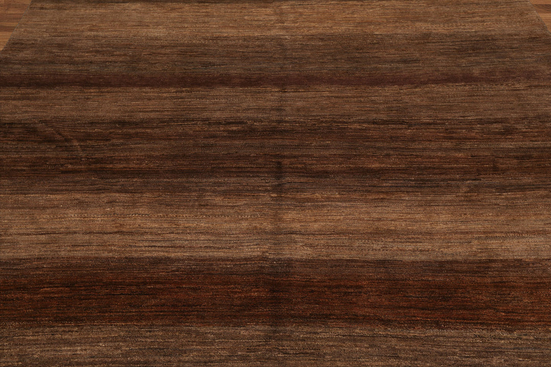 Celeste Rugs 8x10 Hand Knotted 100% Wool Gabbeh Design Oriental Area Rug Ombre Brown & Chocolate Modern Contemporary Style