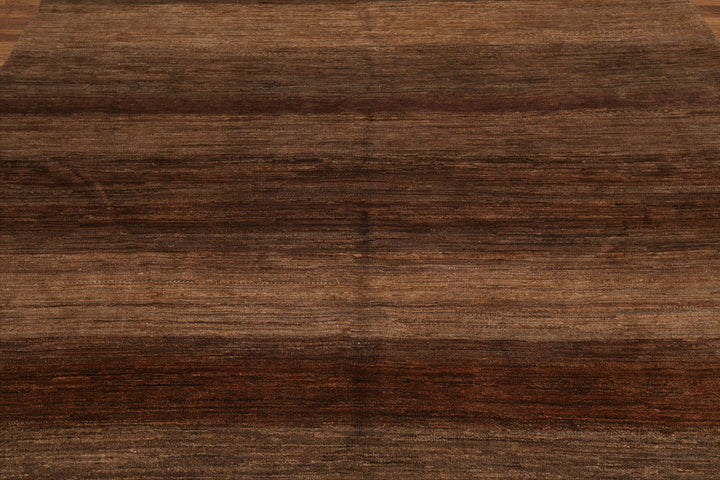 Celeste Rugs 8x10 Hand Knotted 100% Wool Gabbeh Design Oriental Area Rug Ombre Brown & Chocolate Modern Contemporary Style
