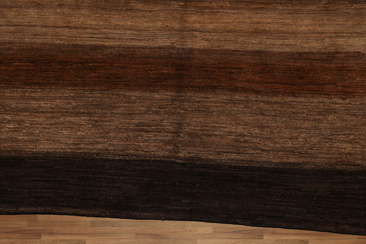 Celeste Rugs 8x10 Hand Knotted 100% Wool Gabbeh Design Oriental Area Rug Ombre Brown & Chocolate Modern Contemporary Style