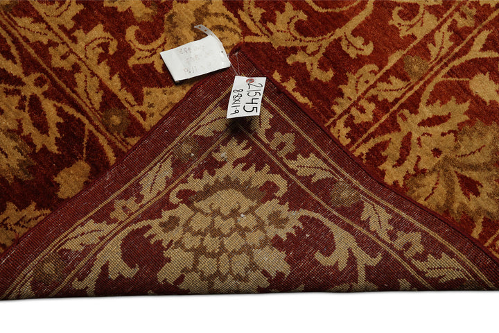 9x12 Burnt Orange, Gold, Olive Color Hand Knotted Jaipur Wool Transitional Oriental Rug