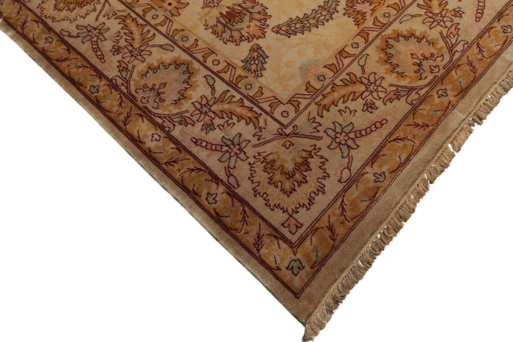 9x12 Beige, Celadon, Blush Color Hand Knotted Oushak New Zealand Wool Traditional Oriental Rug