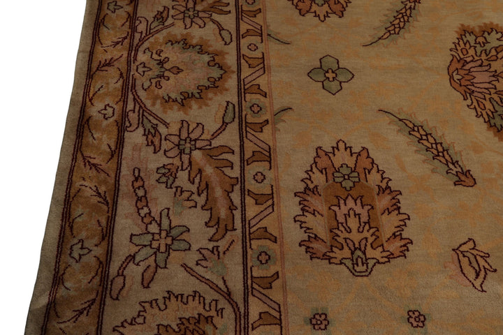 9x12 Beige, Celadon, Blush Color Hand Knotted Oushak New Zealand Wool Traditional Oriental Rug