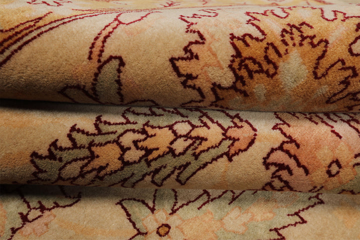 9x12 Beige, Celadon, Blush Color Hand Knotted Oushak New Zealand Wool Traditional Oriental Rug