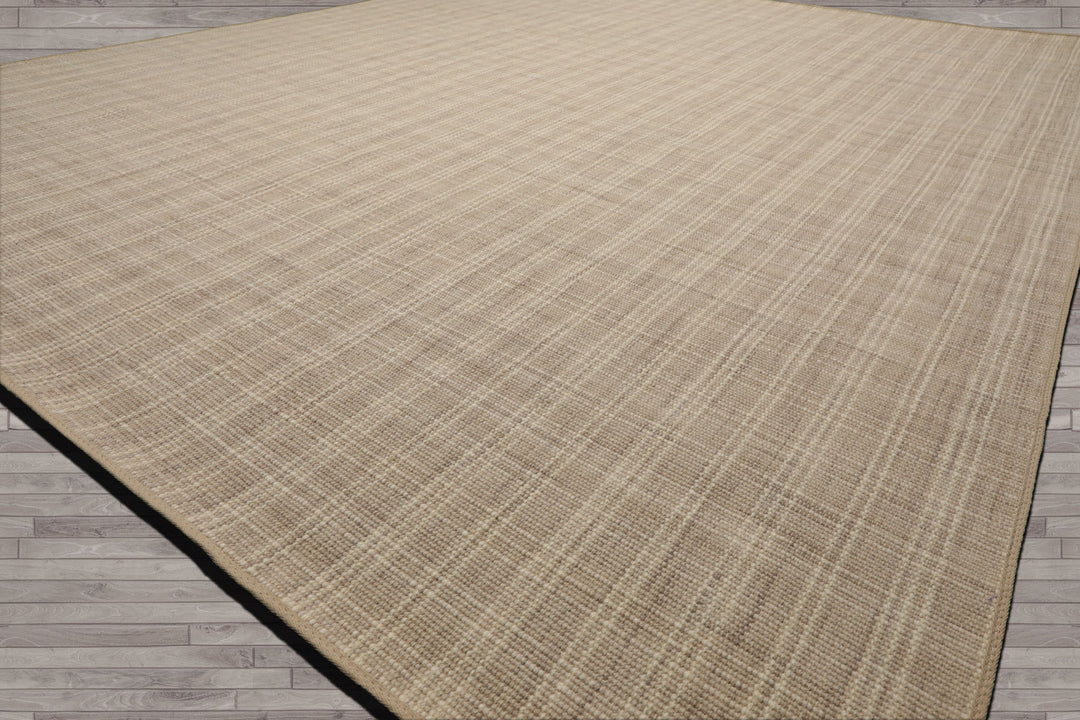 Multi Size Beige Ivory Taupe Color Hand Loomed Flatweave Wool Modern Oriental Rug
