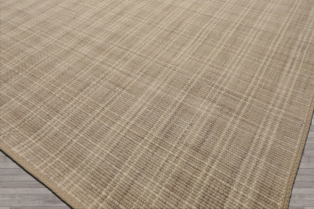 Multi Size Beige Ivory Taupe Color Hand Loomed Flatweave Wool Modern Oriental Rug