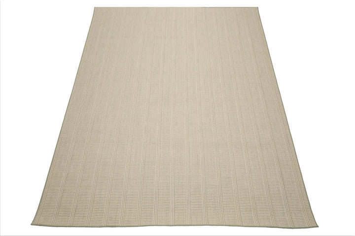Multi Size Beige Sage Color Hand Loomed Flatweave Wool Modern Oriental Rug