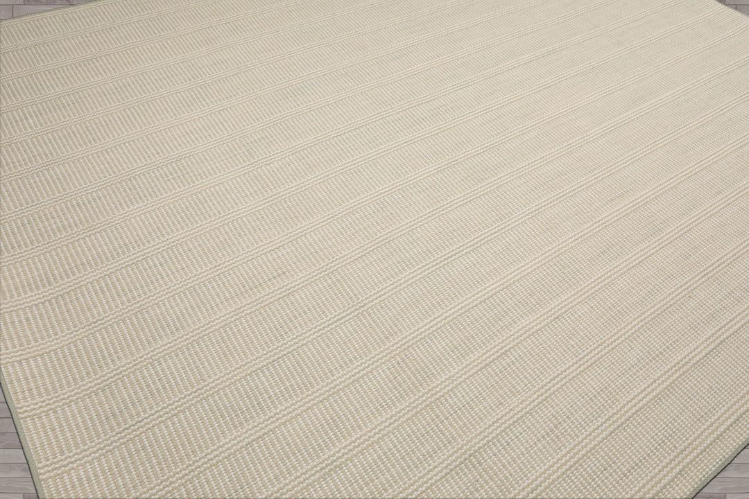 Multi Size Beige Sage Color Hand Loomed Flatweave Wool Modern Oriental Rug