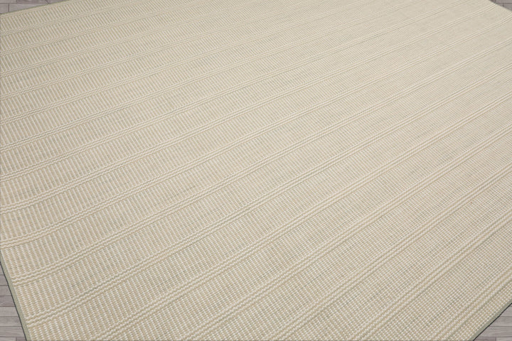 Multi Size Beige Sage Color Hand Loomed Flatweave Wool Modern Oriental Rug