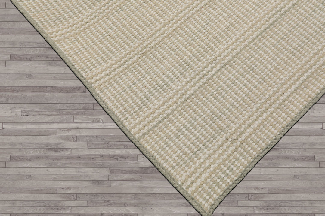 Multi Size Beige Sage Color Hand Loomed Flatweave Wool Modern Oriental Rug