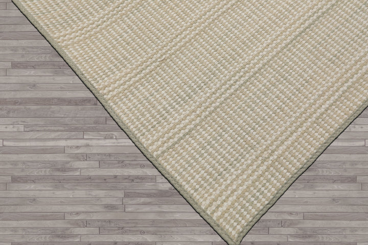 Multi Size Beige Sage Color Hand Loomed Flatweave Wool Modern Oriental Rug