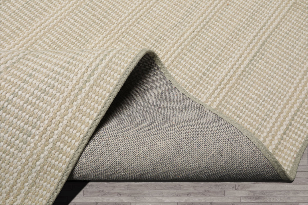 Multi Size Beige Sage Color Hand Loomed Flatweave Wool Modern Oriental Rug