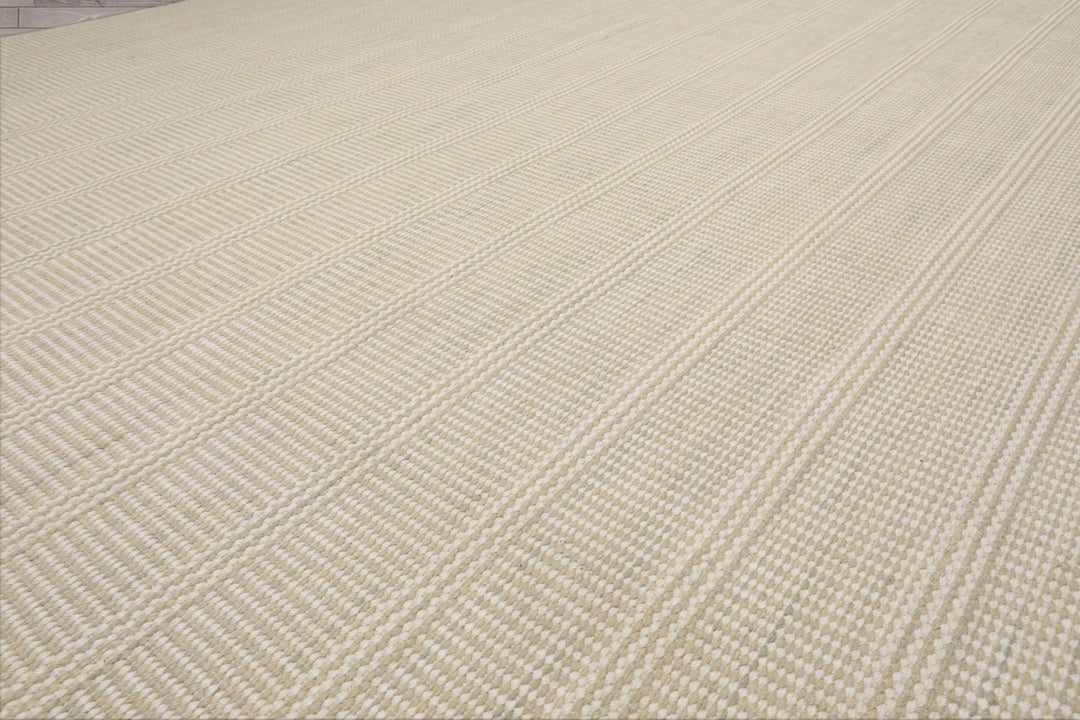 Multi Size Beige Sage Color Hand Loomed Flatweave Wool Modern Oriental Rug