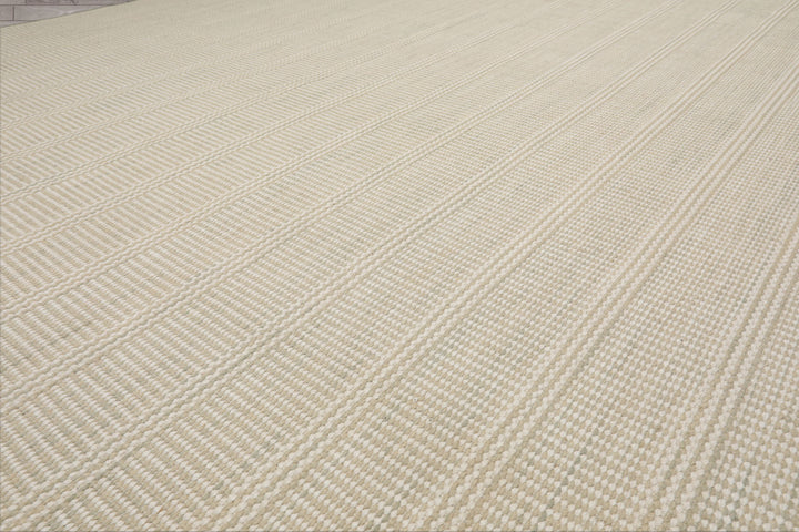 Multi Size Beige Sage Color Hand Loomed Flatweave Wool Modern Oriental Rug