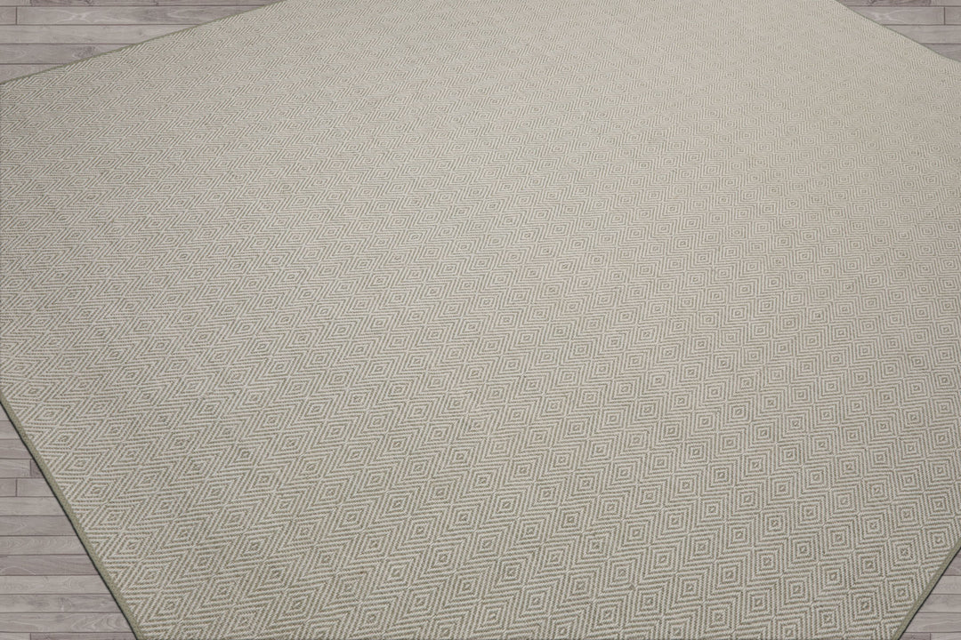 Multi Size White Sage Color Hand Loomed Flatweave Wool Modern Oriental Rug