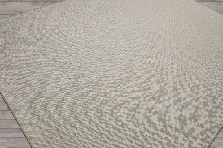 Multi Size White Sage Color Hand Loomed Flatweave Wool Modern Oriental Rug
