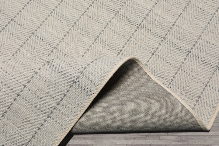 Multi Size Ivory  Gray Color Hand Loomed Flatweave Wool Contemporary Oriental Rug