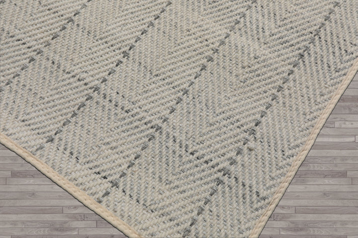 Multi Size Ivory  Gray Color Hand Loomed Flatweave Wool Contemporary Oriental Rug