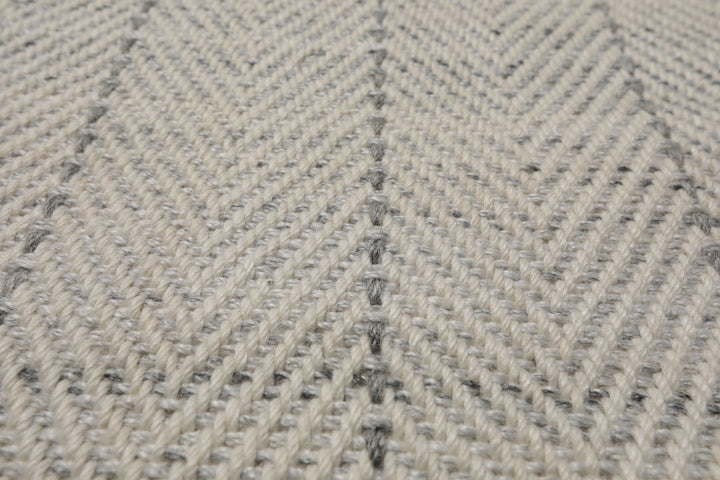 Multi Size Ivory  Gray Color Hand Loomed Flatweave Wool Contemporary Oriental Rug