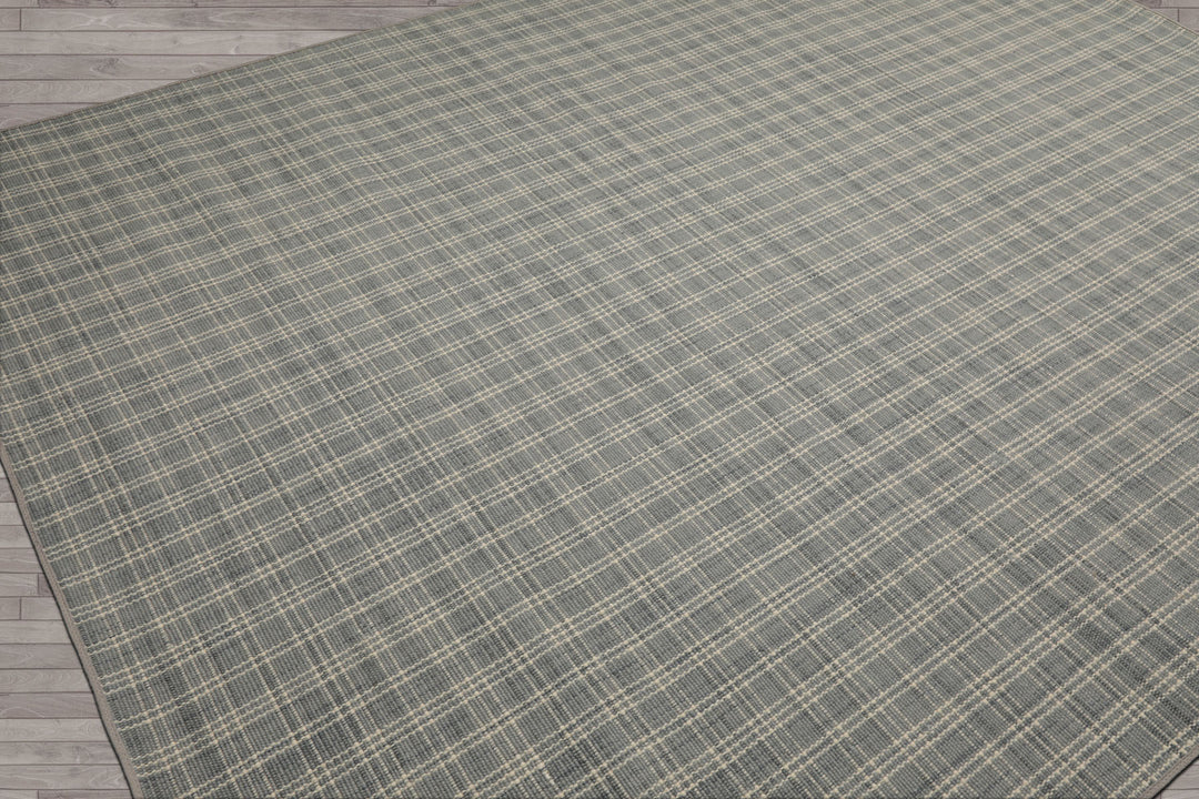 Multi Size Slate Ivory Color Hand Woven Flatweave Wool Modern Oriental Rug