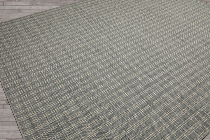 Multi Size Slate Ivory Color Hand Woven Flatweave Wool Modern Oriental Rug