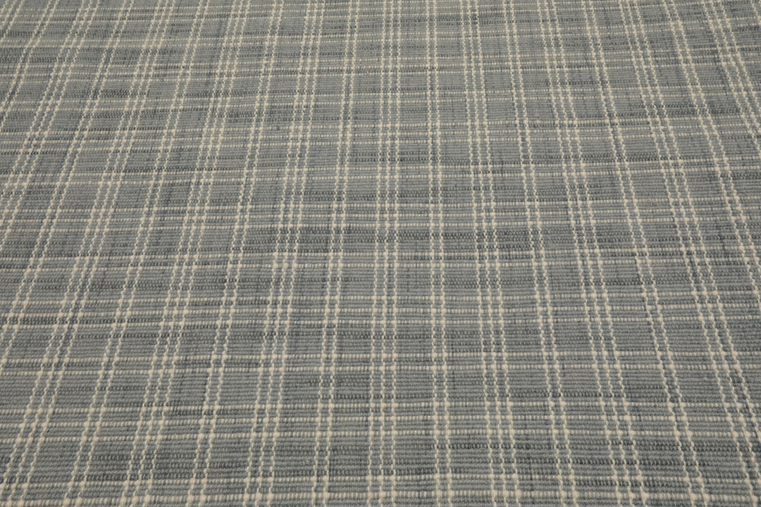 Multi Size Slate Ivory Color Hand Woven Flatweave Wool Modern Oriental Rug