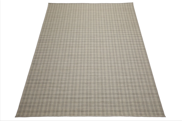 Multi Size Gray Ivory Color Hand Woven Flatweave Wool Modern Oriental Rug