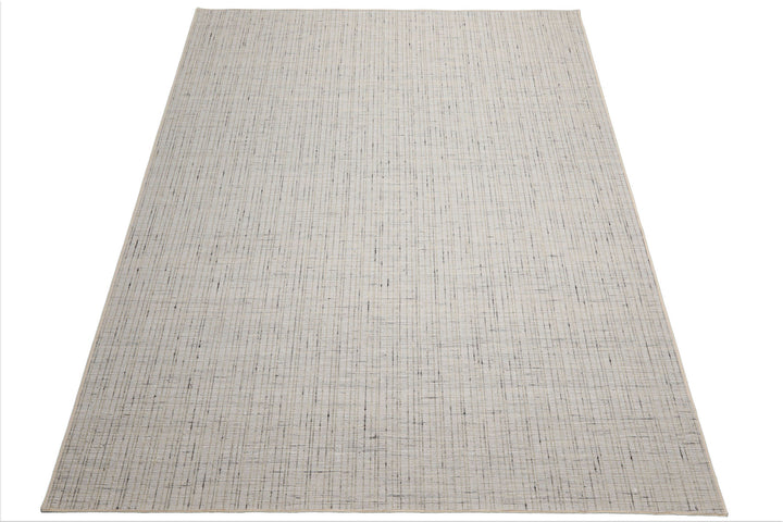 Multi Size Ivory  Gray Beige Color Hand Loomed Flatweave Wool and Polyster Modern Oriental Rug