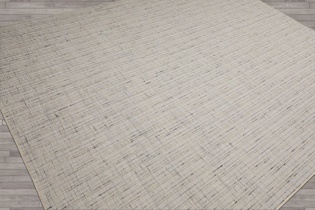 Multi Size Ivory  Gray Beige Color Hand Loomed Flatweave Wool and Polyster Modern Oriental Rug