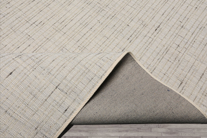 Multi Size Ivory  Gray Beige Color Hand Loomed Flatweave Wool and Polyster Modern Oriental Rug