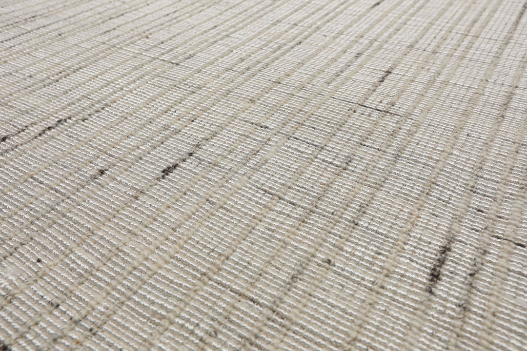 Multi Size Ivory  Gray Beige Color Hand Loomed Flatweave Wool and Polyster Modern Oriental Rug