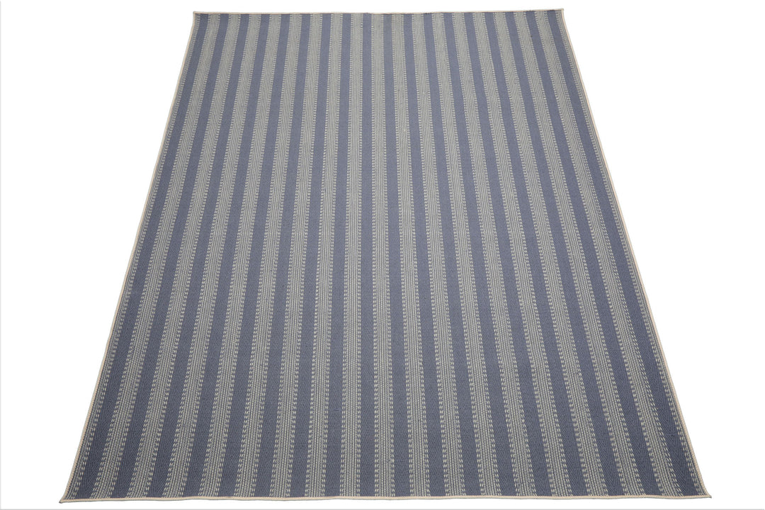 Multi Size Denim Ivory Color Hand Loomed Flatweave Wool Modern Oriental Rug