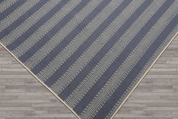 Multi Size Denim Ivory Color Hand Loomed Flatweave Wool Modern Oriental Rug