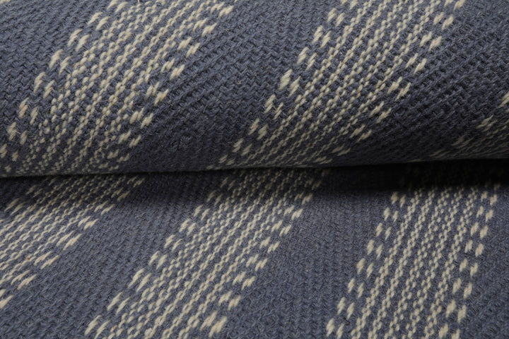 Multi Size Denim Ivory Color Hand Loomed Flatweave Wool Modern Oriental Rug