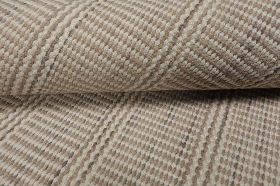 Multi Size Taupe Beige Gray Color Hand Woven Flatweave Wool Modern Oriental Rug
