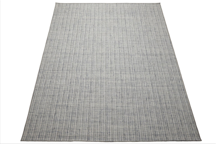 Multi Size Silver Gray Slate Color Hand Woven Flatweave Wool and Polyster Modern Oriental Rug