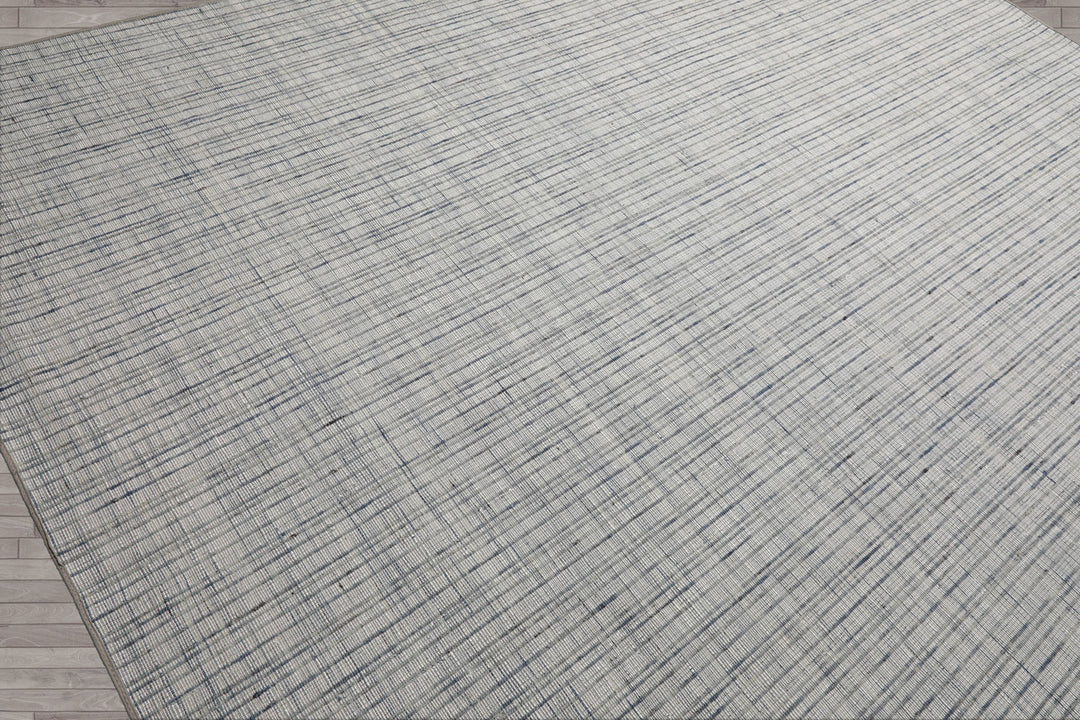 Multi Size Silver Gray Slate Color Hand Woven Flatweave Wool and Polyster Modern Oriental Rug