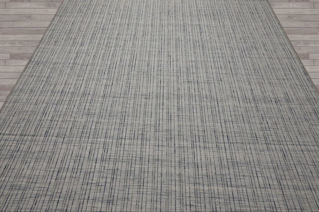 Multi Size Silver Gray Slate Color Hand Woven Flatweave Wool and Polyster Modern Oriental Rug