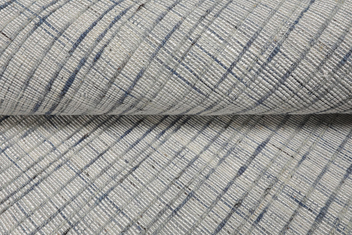 Multi Size Silver Gray Slate Color Hand Woven Flatweave Wool and Polyster Modern Oriental Rug