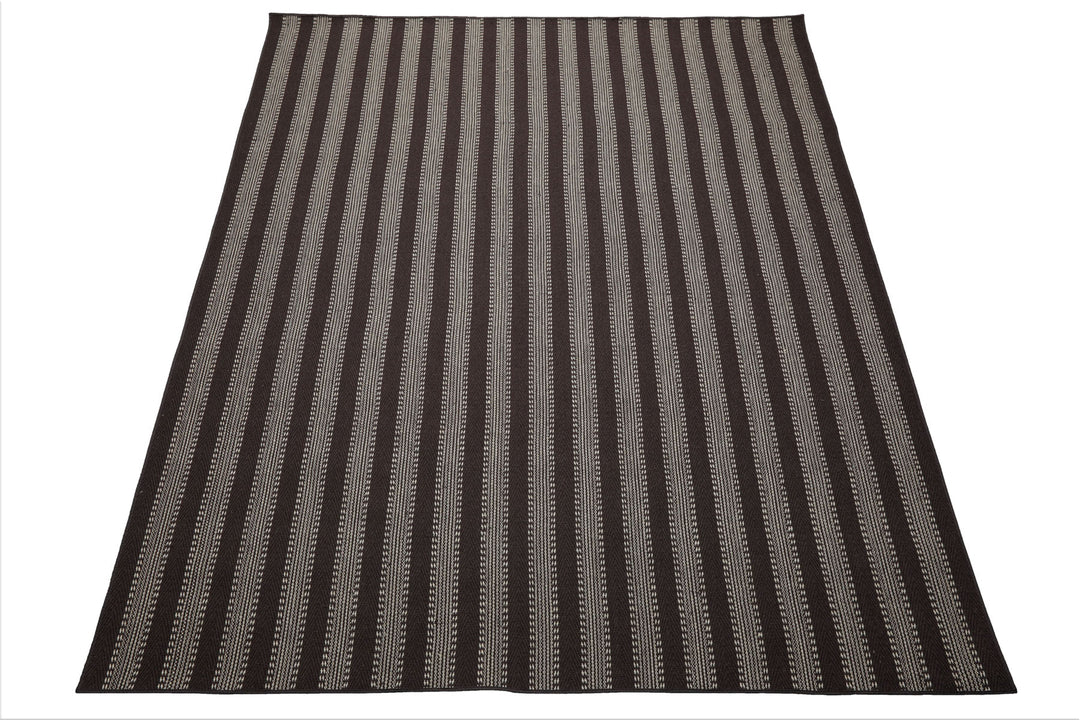 Multi Size Chocolate Ivory Color Hand Woven Flatweave Wool Modern Oriental Rug