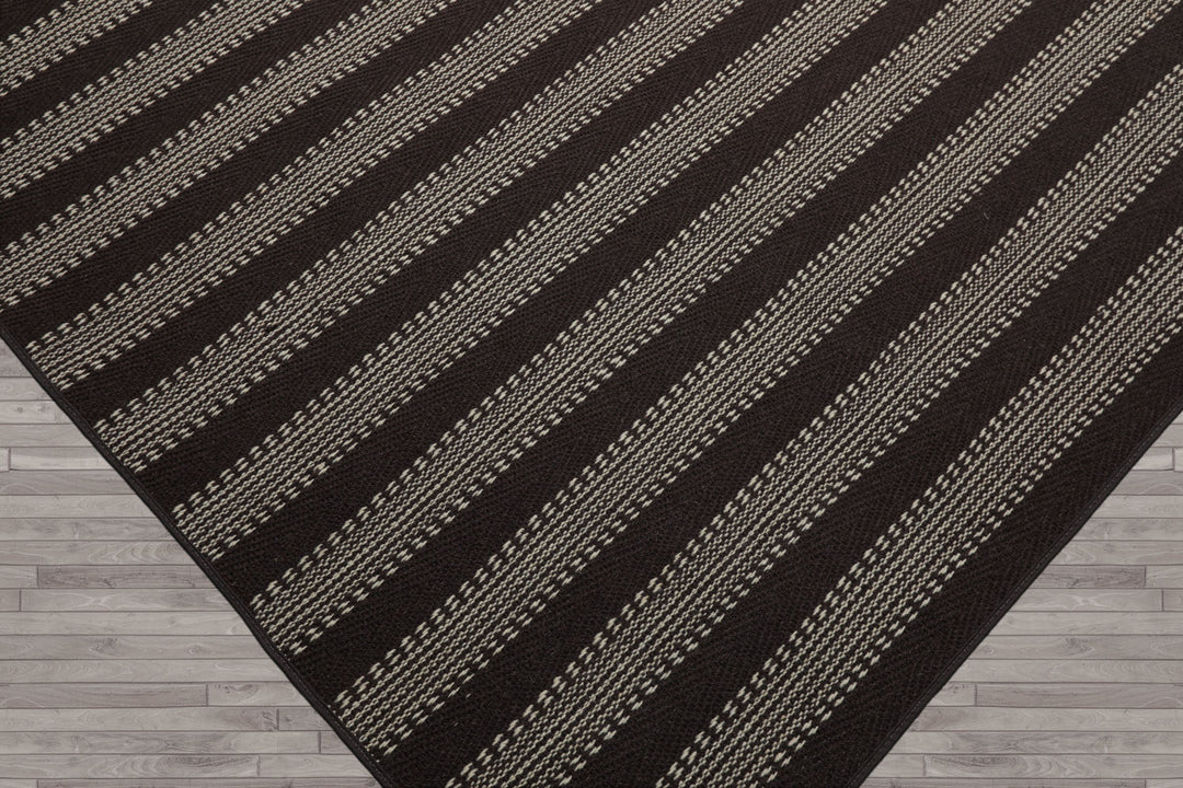 Multi Size Chocolate Ivory Color Hand Woven Flatweave Wool Modern Oriental Rug