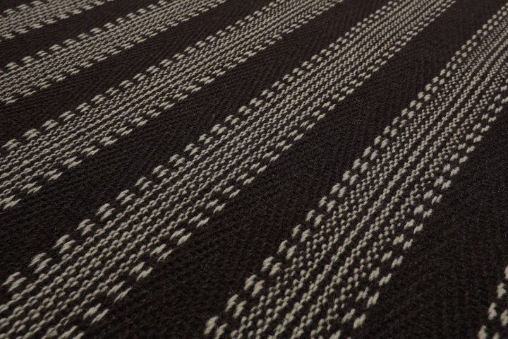 Multi Size Chocolate Ivory Color Hand Woven Flatweave Wool Modern Oriental Rug