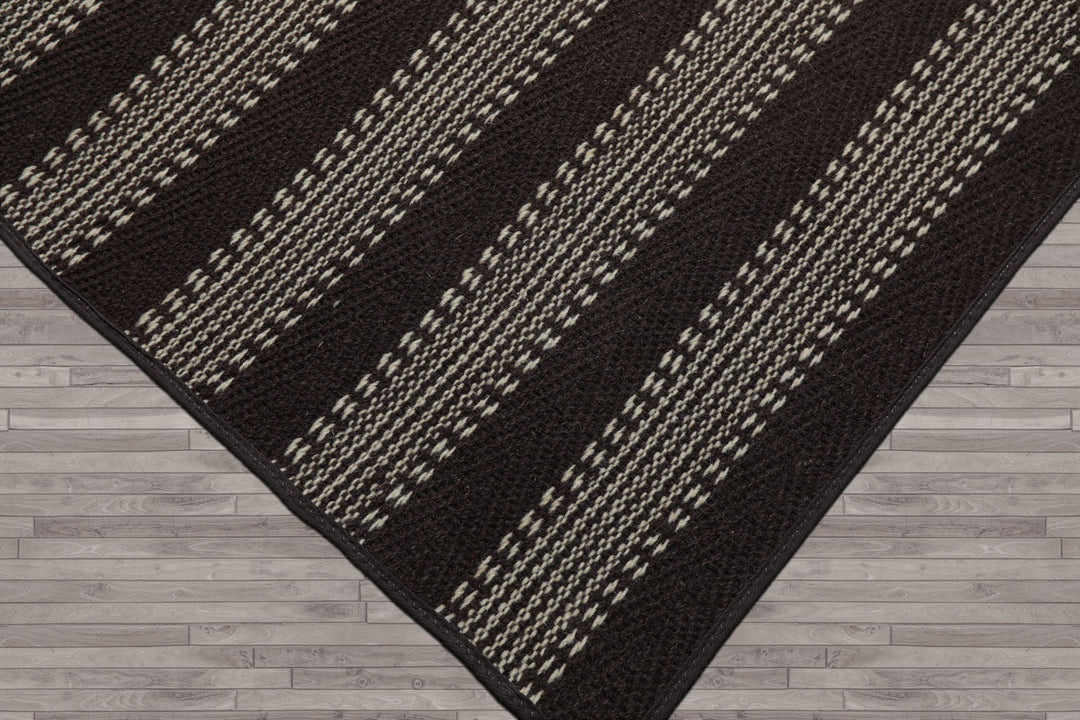 Multi Size Chocolate Ivory Color Hand Woven Flatweave Wool Modern Oriental Rug