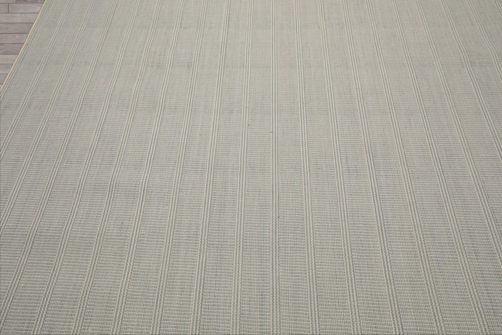 Multi Size Ivory  Light Blue Color Hand Loomed Flatweave Wool Modern Oriental Rug
