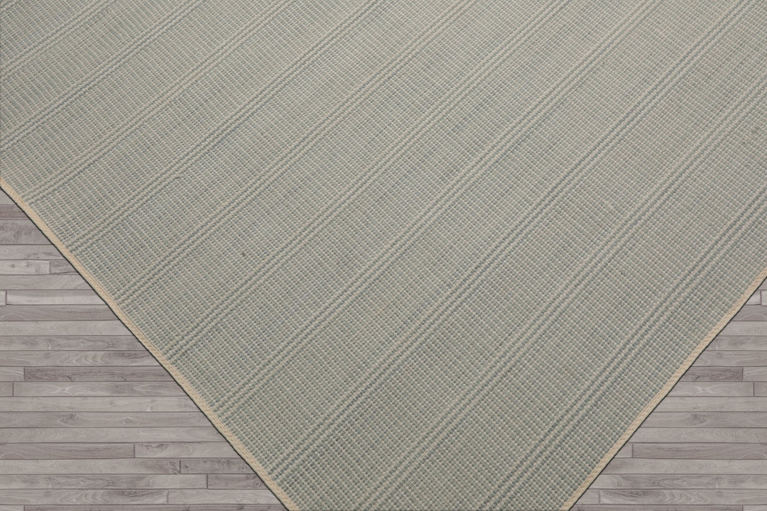 Multi Size Ivory  Light Blue Color Hand Loomed Flatweave Wool Modern Oriental Rug
