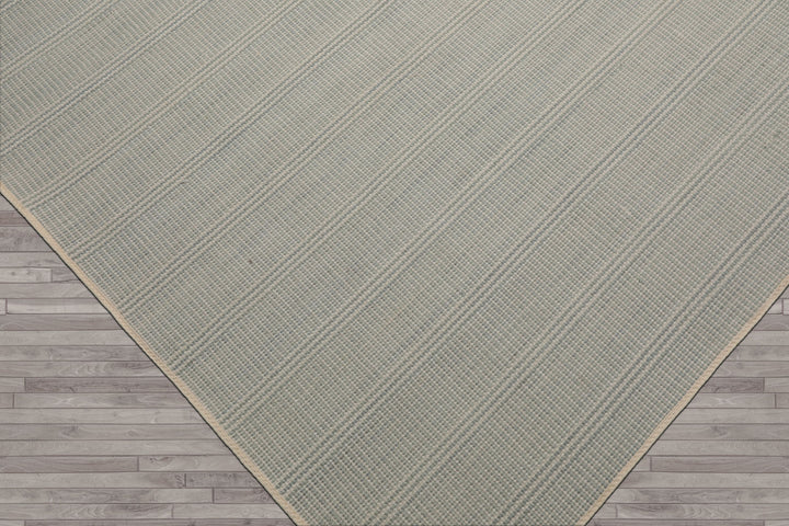 Multi Size Ivory  Light Blue Color Hand Loomed Flatweave Wool Modern Oriental Rug
