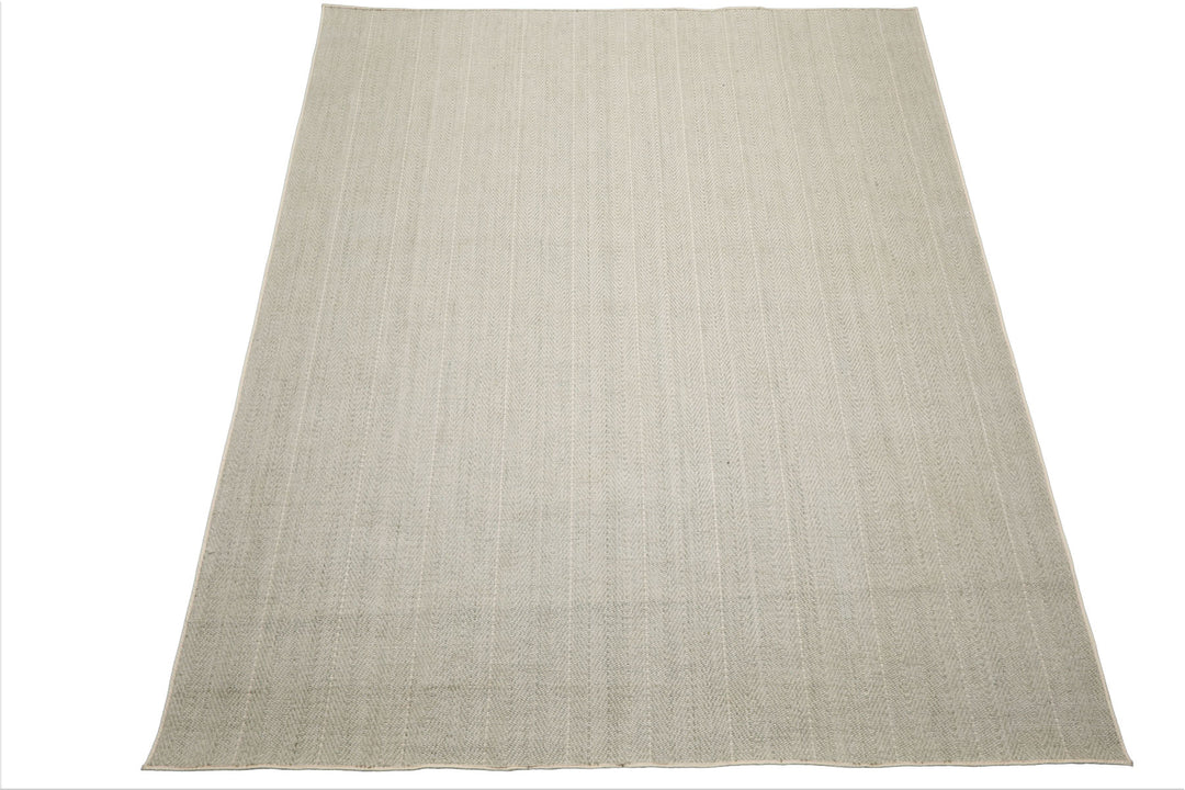 Multi Size Sage Ivory Color Hand Loomed Flatweave Wool Modern Oriental Rug