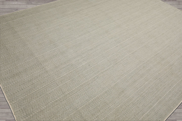 Multi Size Sage Ivory Color Hand Loomed Flatweave Wool Modern Oriental Rug