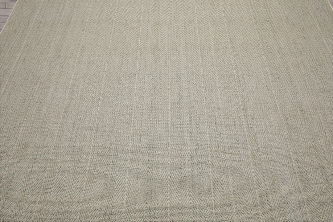 Multi Size Sage Ivory Color Hand Loomed Flatweave Wool Modern Oriental Rug