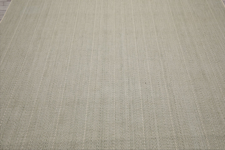 Multi Size Sage Ivory Color Hand Loomed Flatweave Wool Modern Oriental Rug